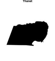 Thanet blank outline map vector