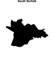 South Norfolk blank outline map vector