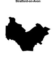 Stratford-on-Avon blank outline map vector