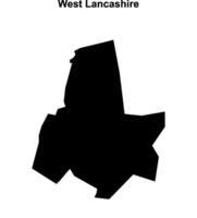 West Lancashire blank outline map vector