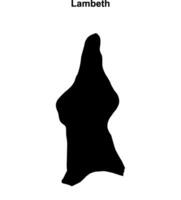Lambeth blank outline map vector