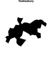 Tewkesbury blank outline map vector