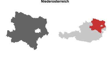 Niederosterreich state blank outline map set vector
