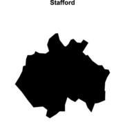 Stafford blank outline map vector