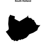 South Holland blank outline map vector