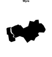 Wyre blank outline map vector