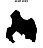 South Bucks blank outline map vector