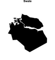 Swale blank outline map vector