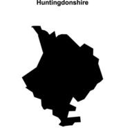 Huntingdonshire blank outline map vector