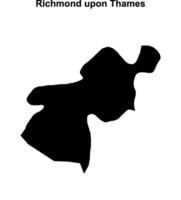 Richmond upon Thames blank outline map vector