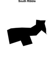 South Ribble blank outline map vector