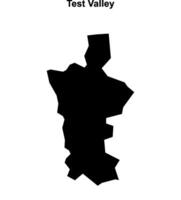 Test Valley blank outline map vector