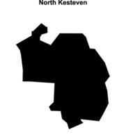 North Kesteven blank outline map vector