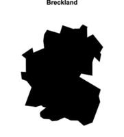 Breckland blank outline map vector