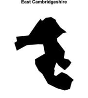 East Cambridgeshire blank outline map vector