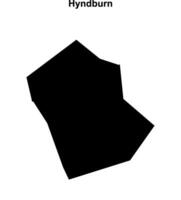 Hyndburn blank outline map vector