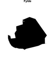 Fylde blank outline map vector