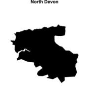North Devon blank outline map vector