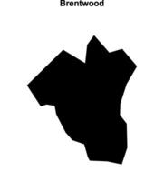 Brentwood blank outline map vector