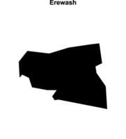 Erewash blank outline map vector