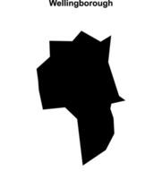 Wellingborough blank outline map vector