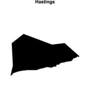 Hastings blank outline map vector