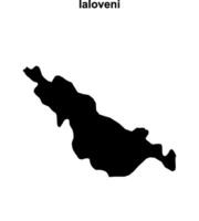 Ialoveni district blank outline map vector