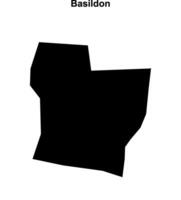 Basildon blank outline map vector
