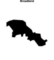 Broadland blank outline map vector