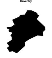Daventry blank outline map vector