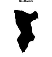 Southwark blank outline map vector