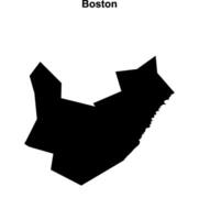 Boston blank outline map vector