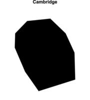 Cambridge blank outline map vector