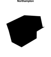 Northampton blank outline map vector