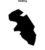 Gedling blank outline map vector