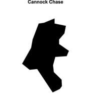 Cannock Chase blank outline map vector