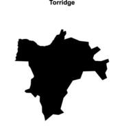 Torridge blank outline map vector