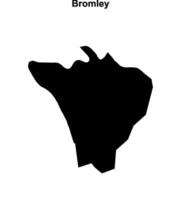 Bromley blank outline map vector