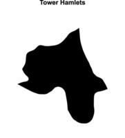 Tower Hamlets blank outline map vector
