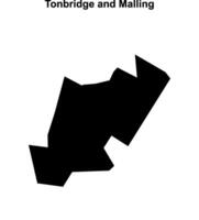 Tonbridge and Malling blank outline map vector