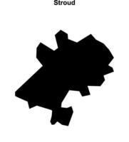 Stroud blank outline map vector