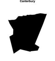 Canterbury blank outline map vector