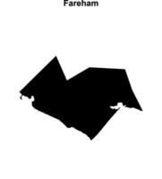 Fareham blank outline map vector