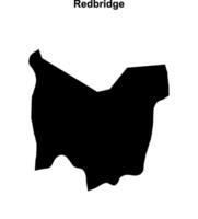 Redbridge blank outline map vector