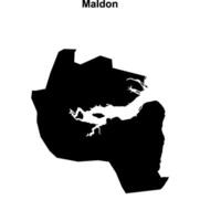 Maldon blank outline map vector