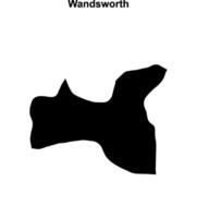 Wandsworth blank outline map vector