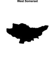 West Somerset blank outline map vector