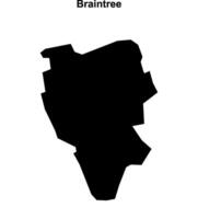 Braintree blank outline map vector
