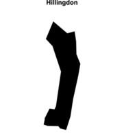 Hillingdon blank outline map vector