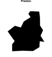 Preston blank outline map vector